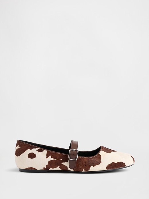 Cow Print Calf Hair Ballet Flats
