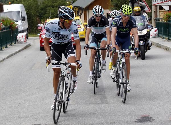 Contador pushes the pace on the Col du Galibier