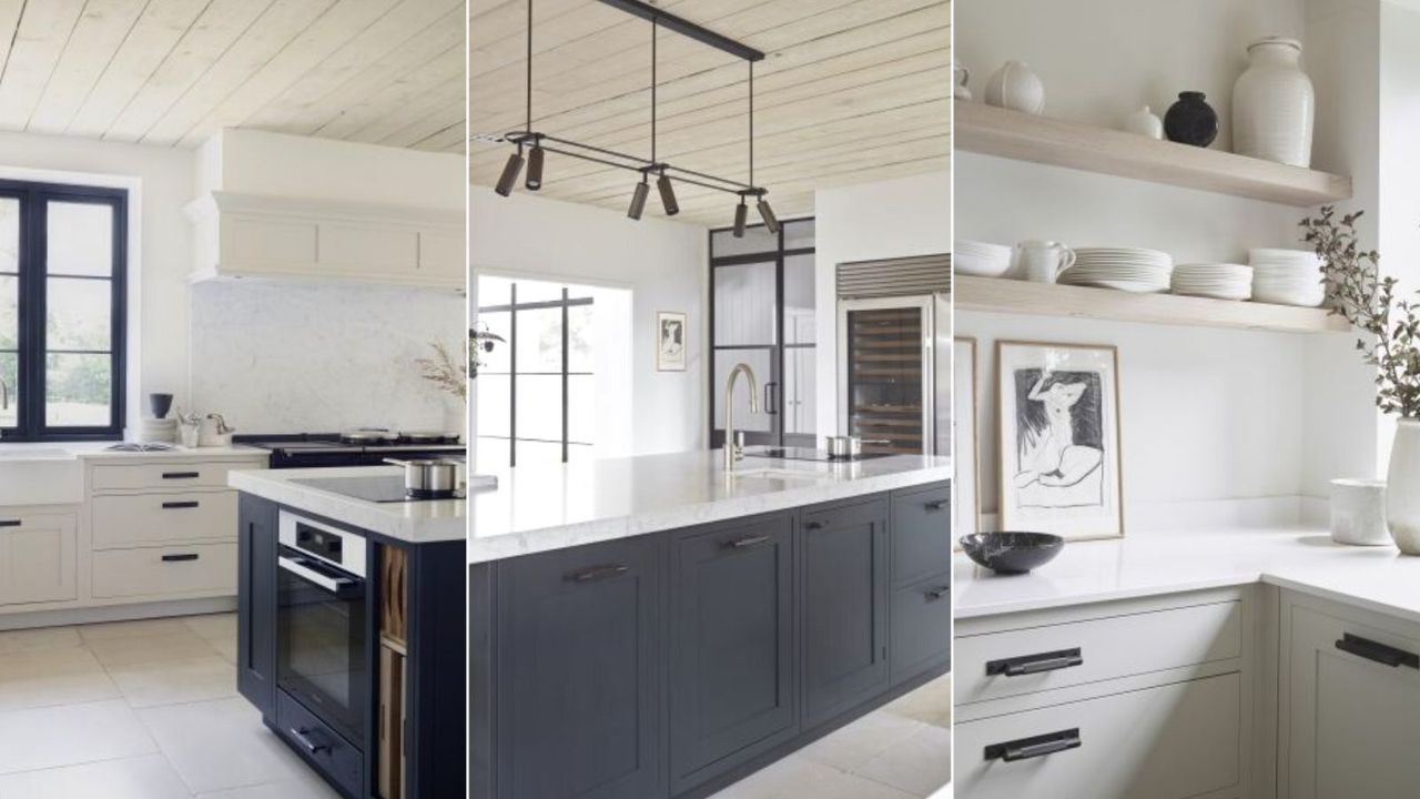 Farmhouse kitchen in white and black