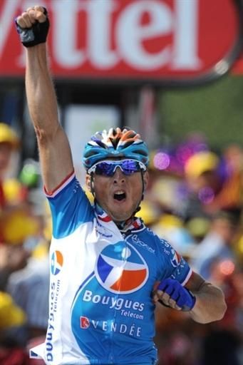 Pierrick Fedrigo (Bbox Bouygues Telecom) claims the stage win in Pau.