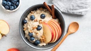 Bowl of porridge with fruit