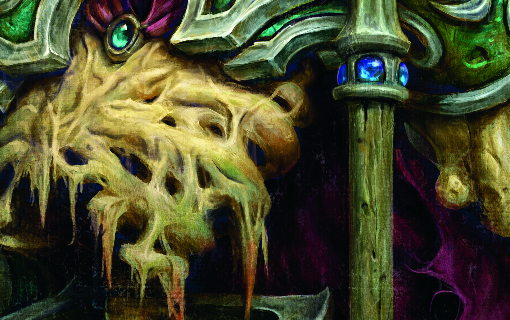 Digital art showing fantasy character card art in progress