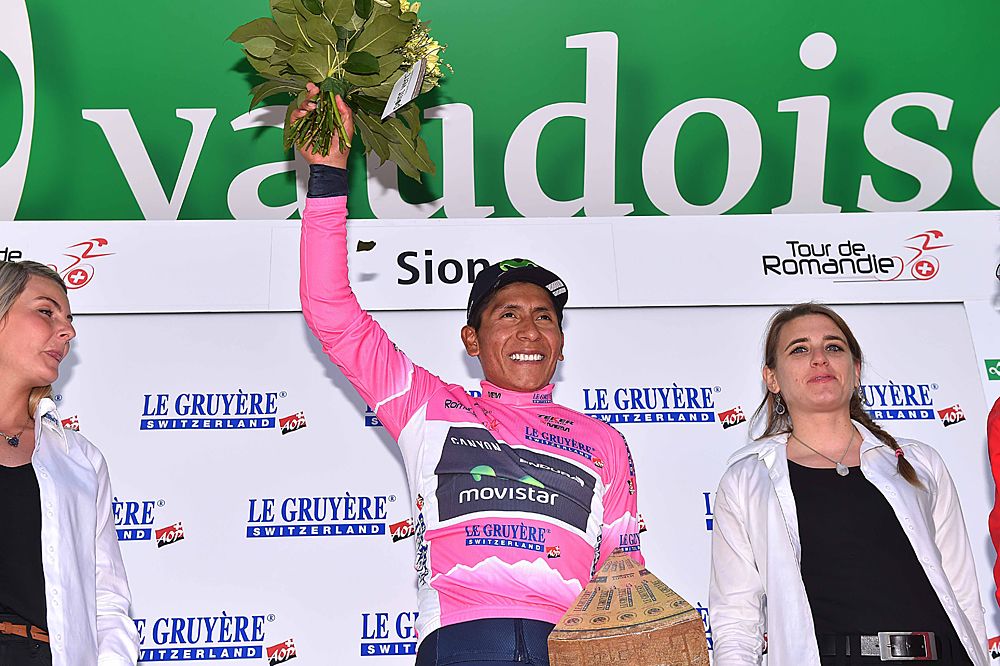 Nairo Quintana (Movistar) in the KOM jersey