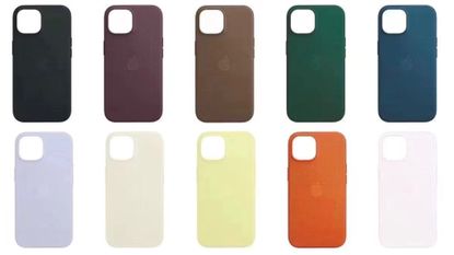 Leaked images purportedly showing iPhone 15 case colours