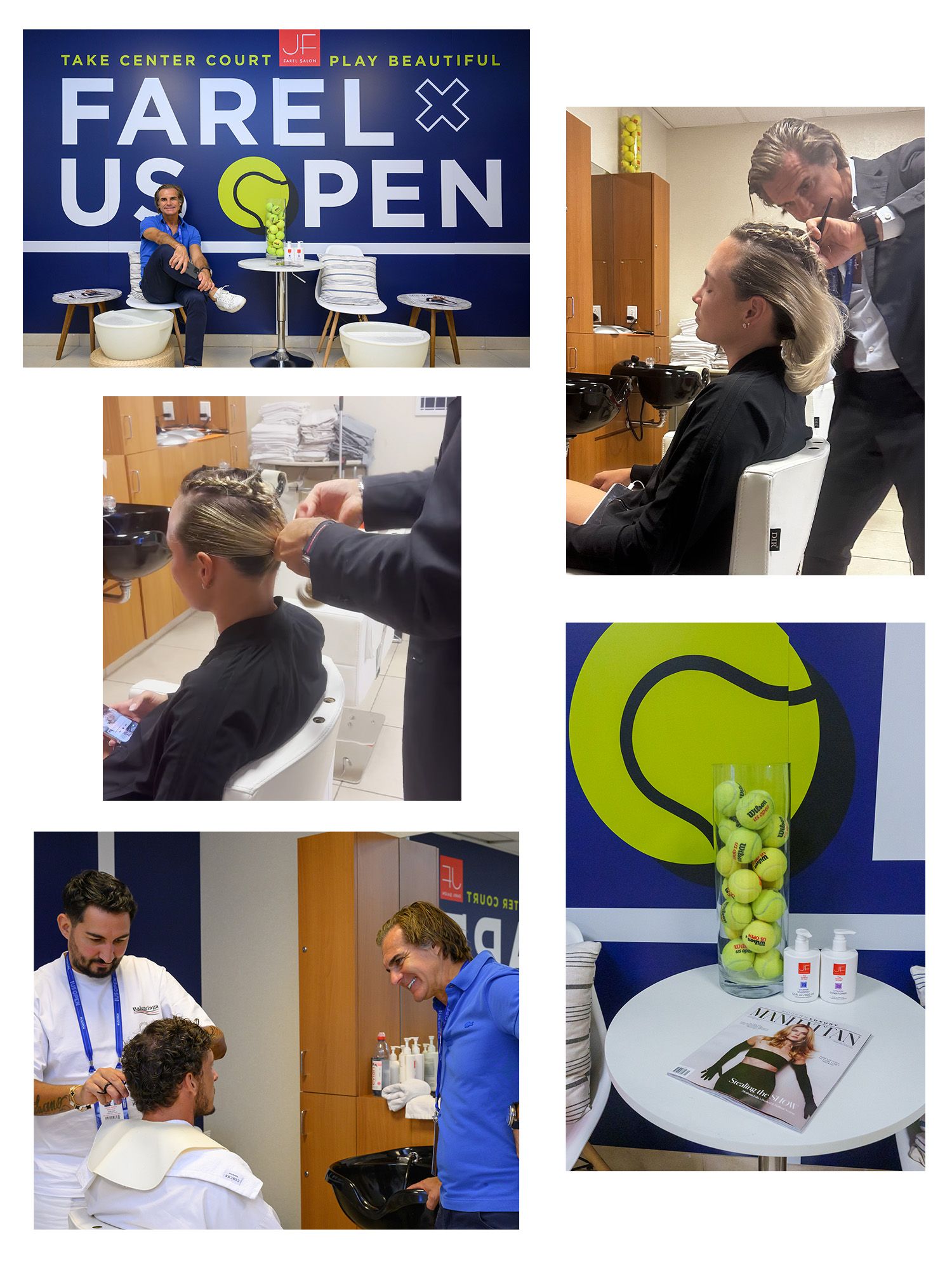 Photos of Julien Farel's U.S. Open pop-up salon