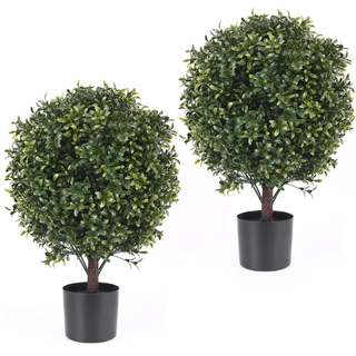 21 Inch Artificial Topiary Boxwood Ball Trees