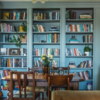 A built-in bookcase using IKEA BILLY bookcases