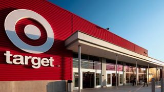 A Target storefront lit by light from a nearby sunset