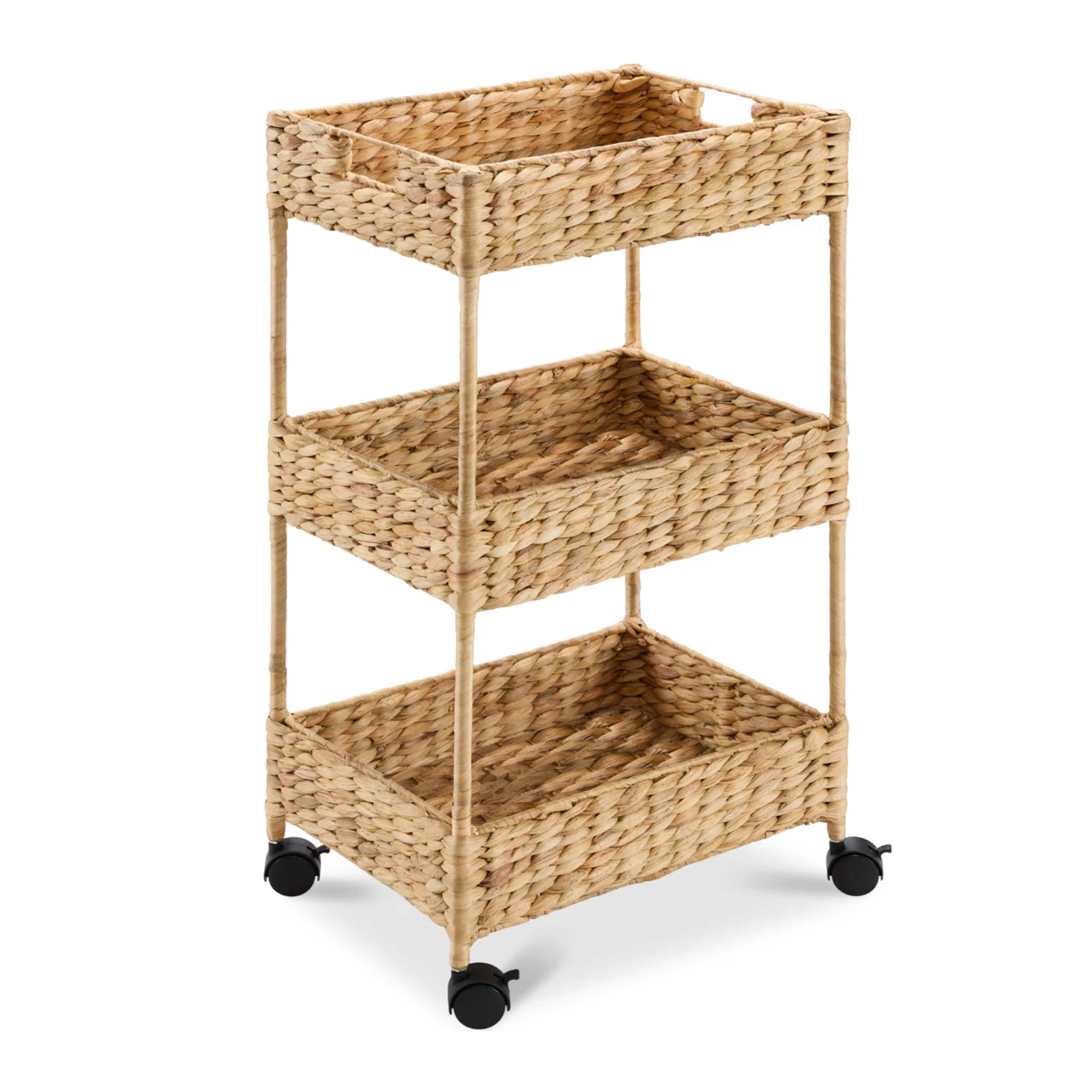 a woven rolling cart