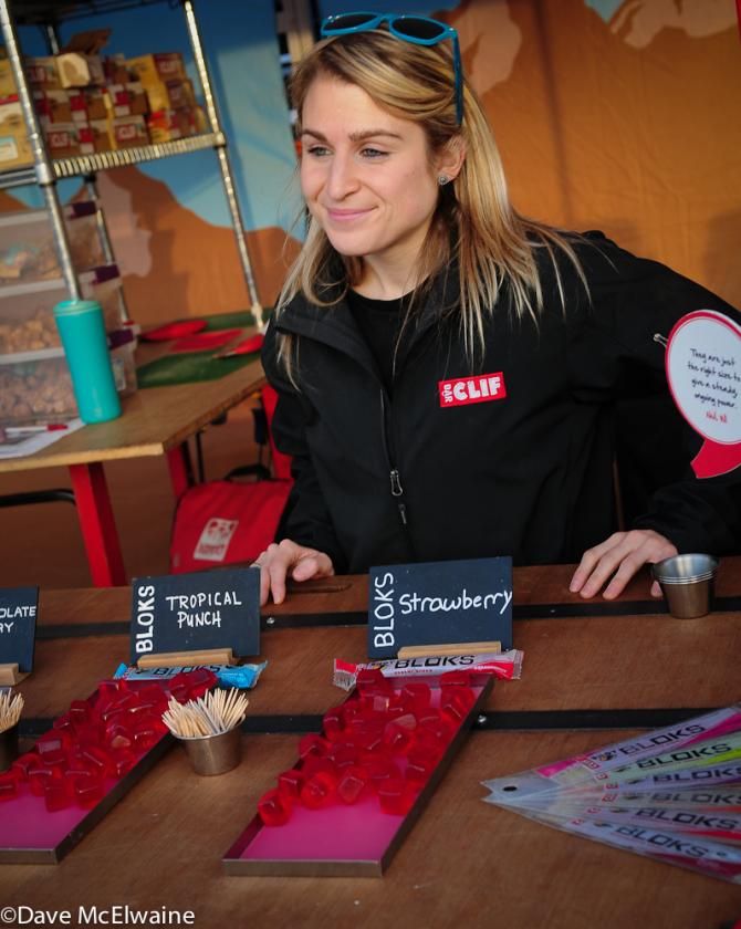 The Clif Bar booth was mobbed by fans trying samples