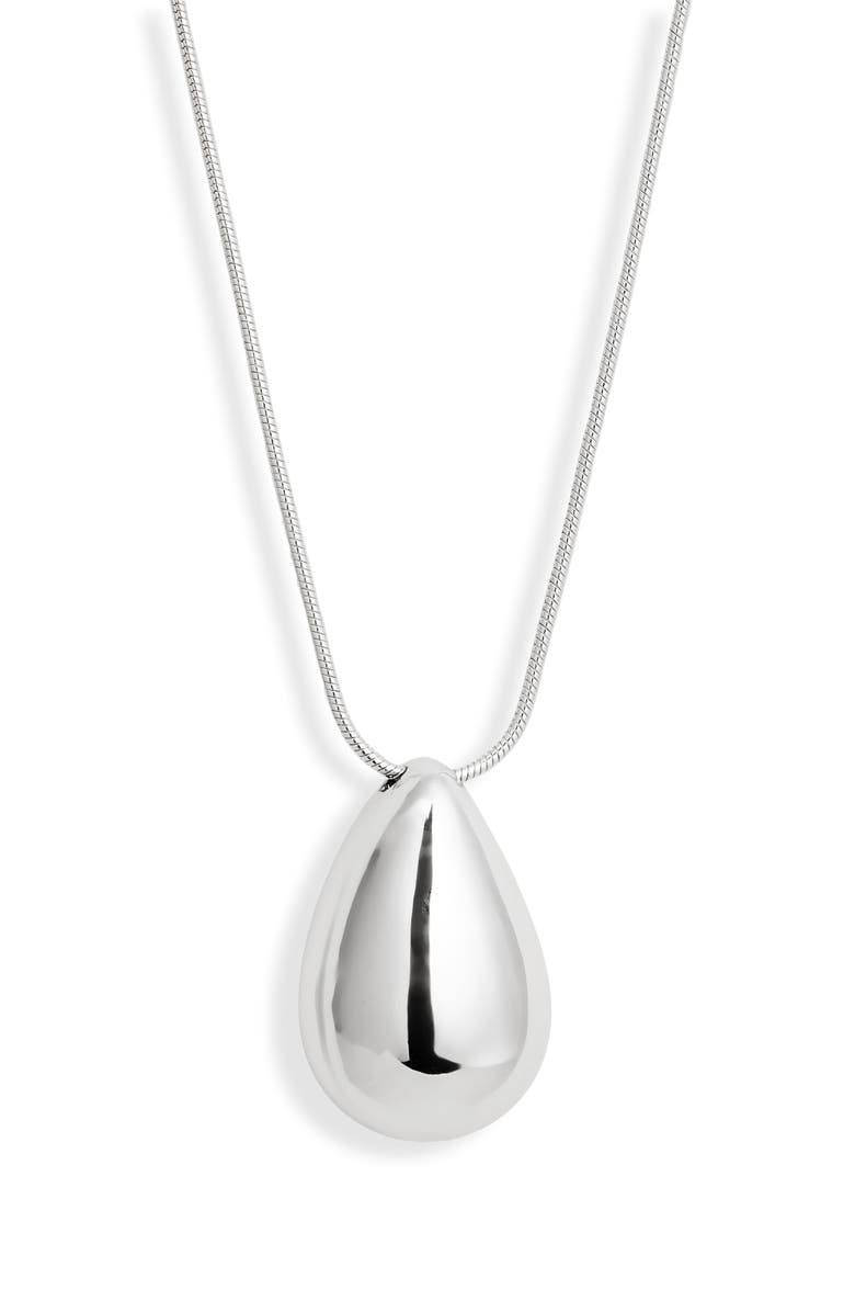 Polished Teardrop Pendant Necklace