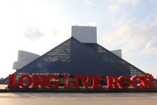The entrance to the Rock & Roll Hall of Fame in Cleveland, Ohio
