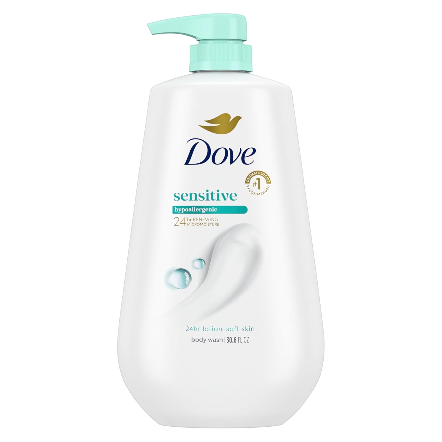 Amazon.com : Dove Body Wash With Pump Sensitive Skin for 24hr Lotion-Soft Skin Moisturizing Skin Cleanser Gentle Hypoallergenic Formula With No Sulfates No Parabens 30.6 Oz : Beauty &amp;amp; Personal Care
