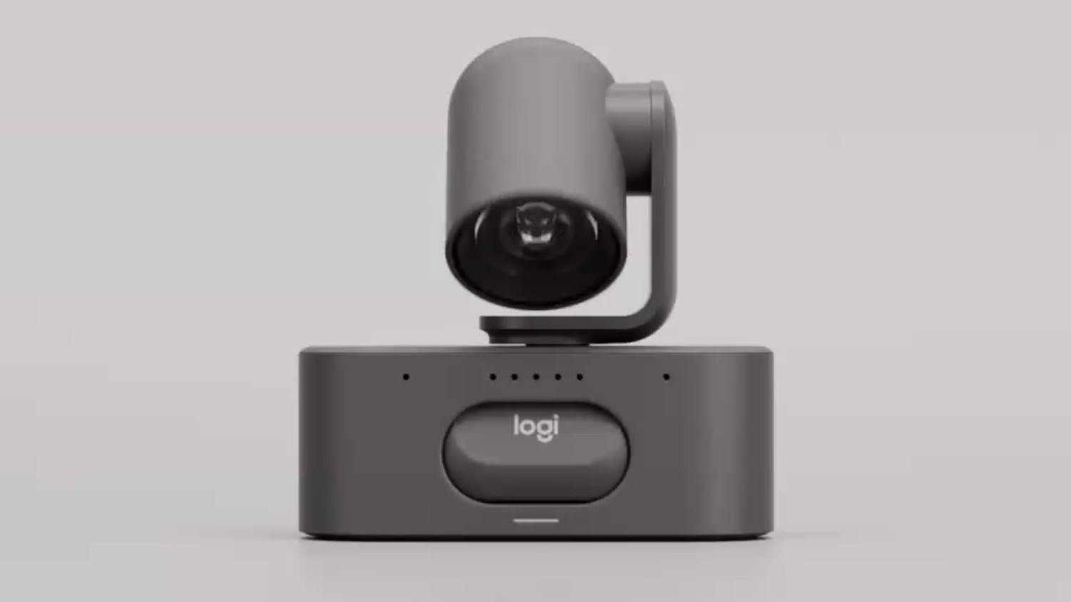 Logitech Rally AI Camera pointed down on white BG