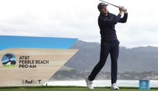 Jordan Spieth tees off at the AT&T Pebble Beach Pro-Am