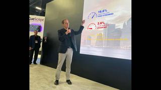 Director, Product Management Chris Merrill at Panasonic’s NAB Show press event.