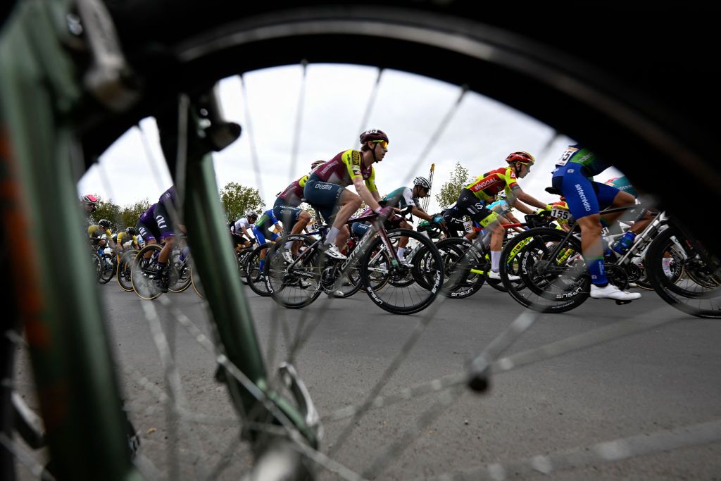 Cyclists compete during the third stage of the Tour Colombia UCI 2024 in Tunja, Colombia, on February 8, 2024. (Photo by Luis Acosta / AFP)