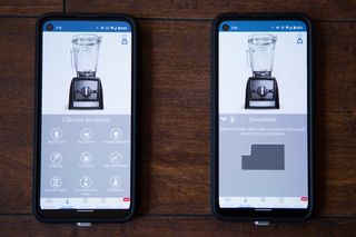 Two views of the Vitamix android app