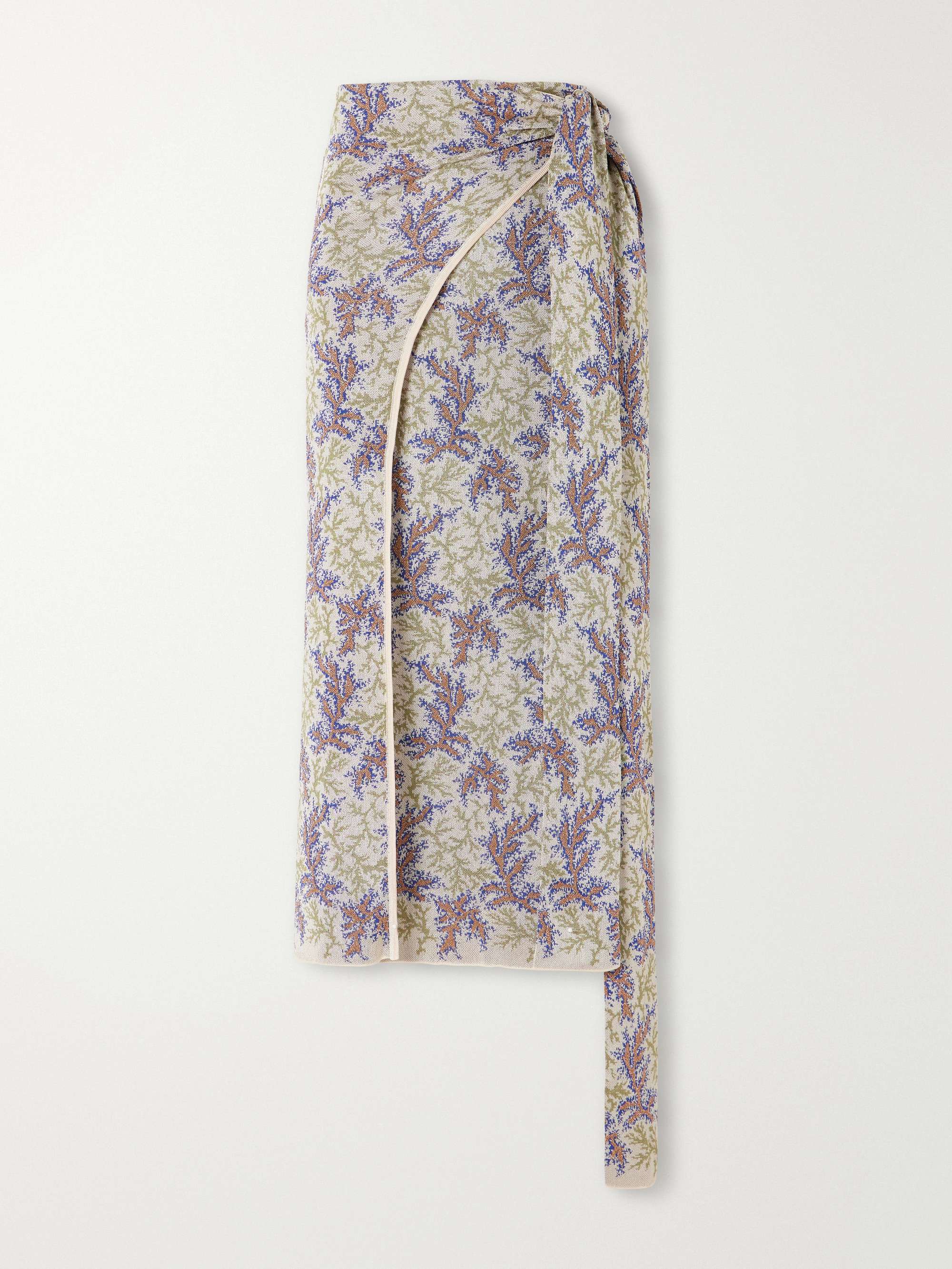 Wrap Jacquard Midi Skirt