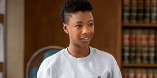 Samira Wiley as Pousey Washington in the library in the prison in Orange is the New Black