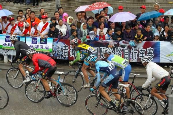 The riders were cheered on by the locals.