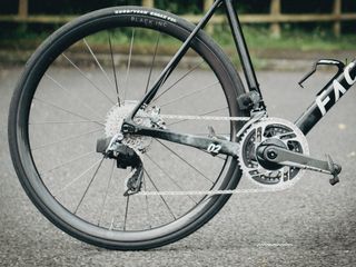 Close up of the SRAM Red groupset on the Factor O2 VAM