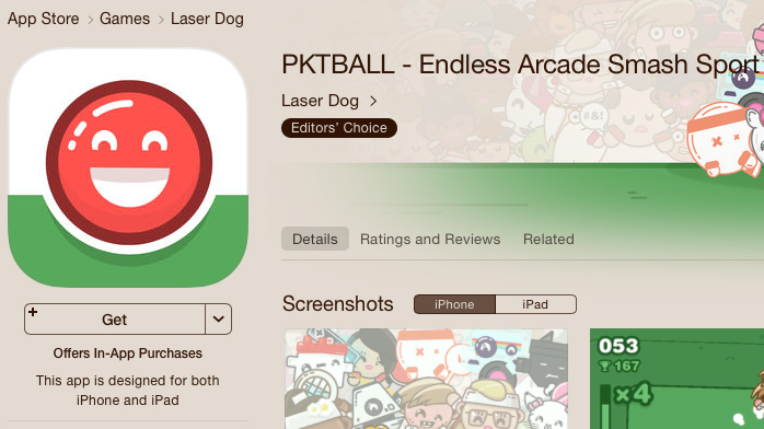 Catching the eye of Apple can do wonders in terms of promoting your game – Laser Dog's PKTBALL was featured as an Editor's Choice on the App Store