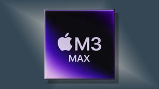 The Apple M3 Max logo against a black gradient