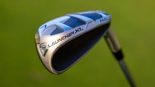 The chunky Cleveland launcher XL Halo iron and its thick yet forgiving clubhead design