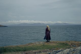 Emma D'Arcy as Queen Rhaenyra, looking out over the ocean, in 'House of the Dragon'