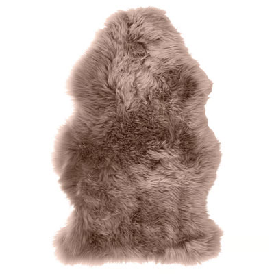 brown sheepskin rug