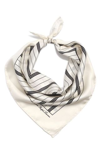 Classic Polka Dot Silk Square Scarf