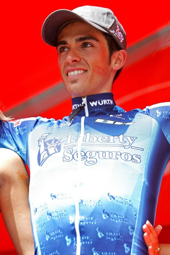 Alberto Contdor wasn't used to visiting the podium in 2005