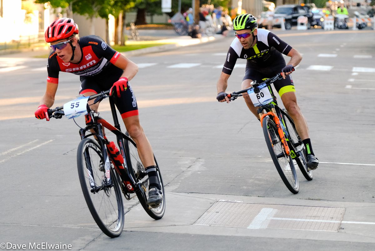 Russell Finsterwald (SRAM-TLD-Scott) bridged across to Kabush and the two of the worked together in the windy conditions