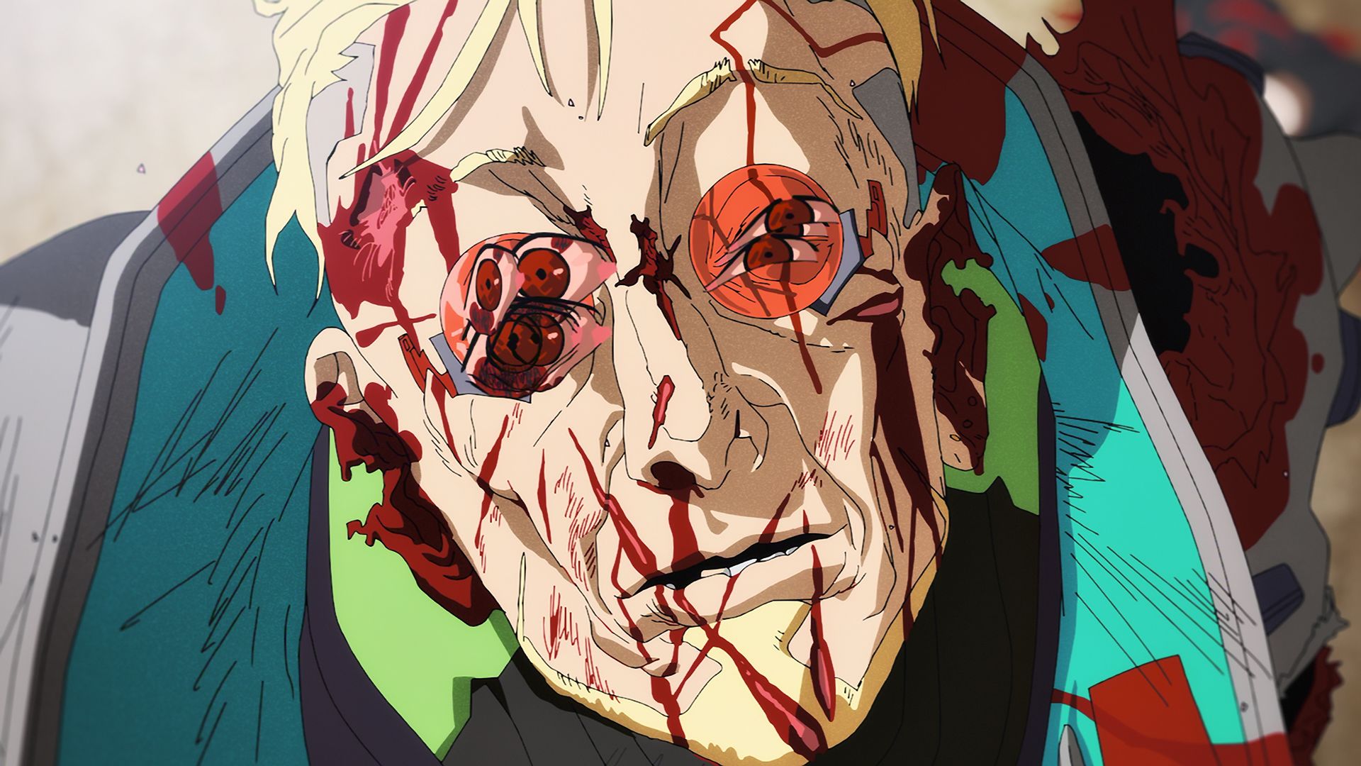 A bloodied Weak Kingsley in Cyberpunk: Edgerunners season 2