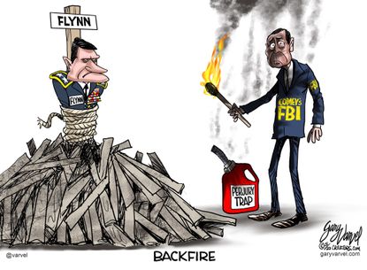 Political&nbsp;Cartoon U.S. James Comey Michael Flynn FBI