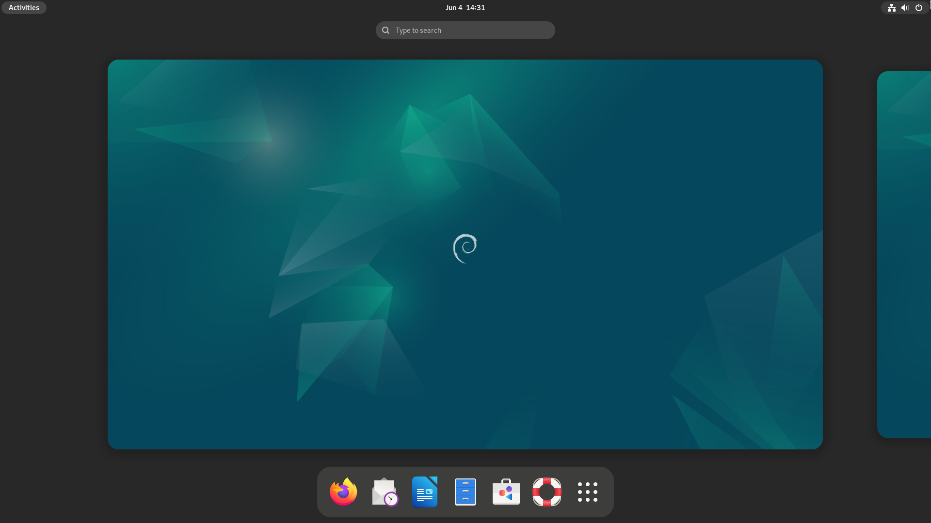 A screen shot of the Debian