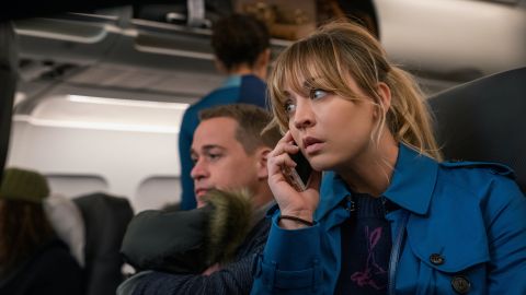 T.R. Knight and Kaley Cuoco in The Flight Attendant