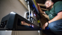 An LG Electronics Inc. Chem battery which forms part of a Lightsource BP smart home solution sits in the loft of a residential property in Dorking, U.K