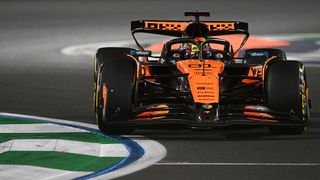 MCL39 Mercedes on track during the F1 Grand Prix of Saudi Arabia at Jeddah Corniche Circuit in April 2025