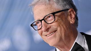 Bill Gates attends the 11th Breakthrough Prize Ceremony at Barker Hangar on April 05, 2025 in Santa Monica, California.