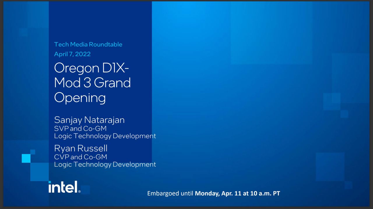 Intel D1X Mod3 fab expansion in Oregon