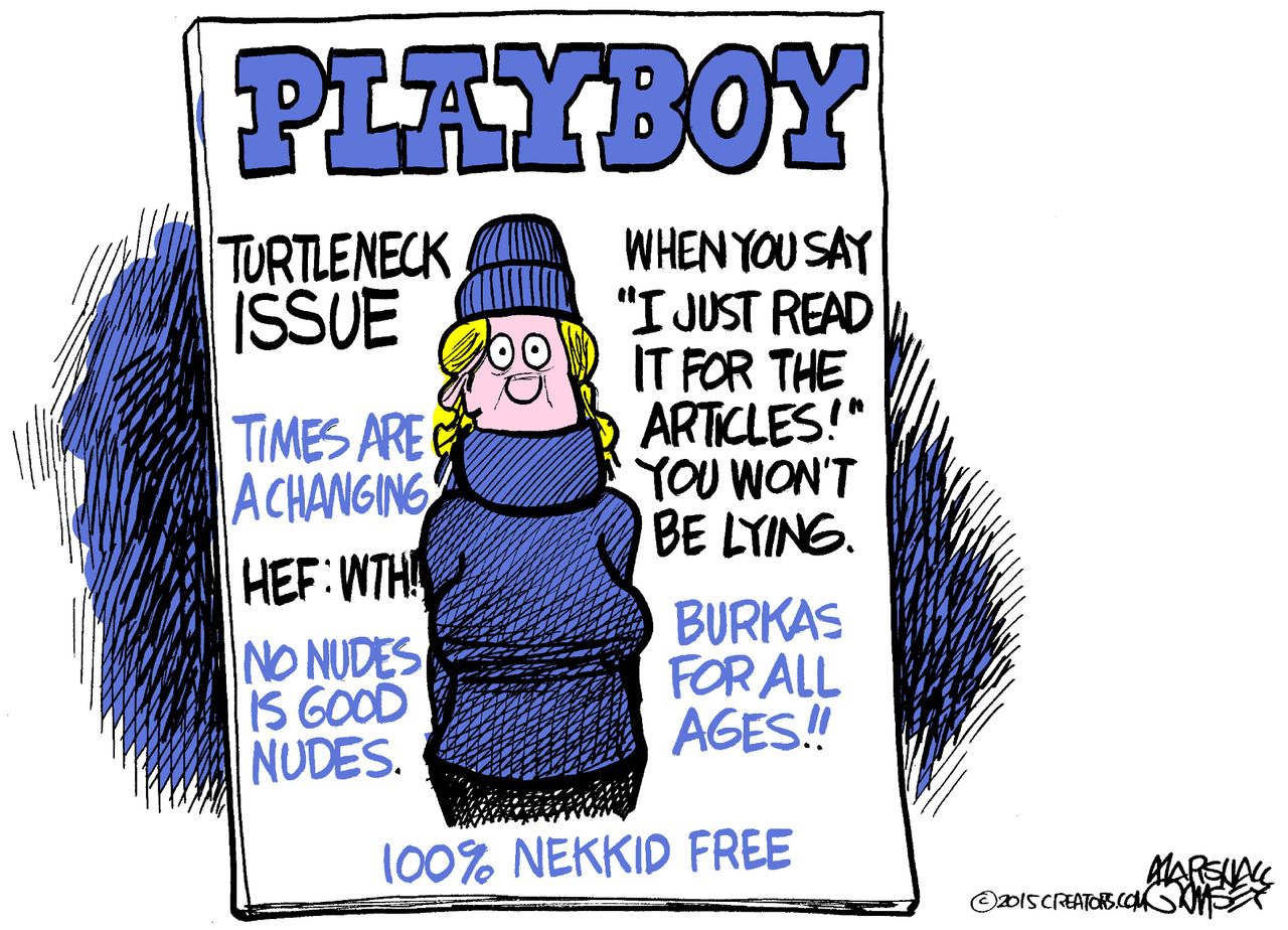 Editorial cartoon U.S. Playboy Magazine Nudity