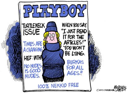 Editorial cartoon U.S. Playboy Magazine Nudity