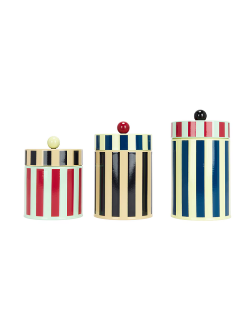 Set Of 3 Stripe Canister