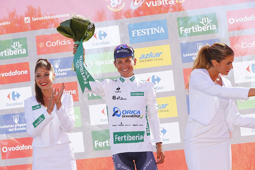 Esteban Chaves (Orica-GreenEdge) in the combination classification jersey