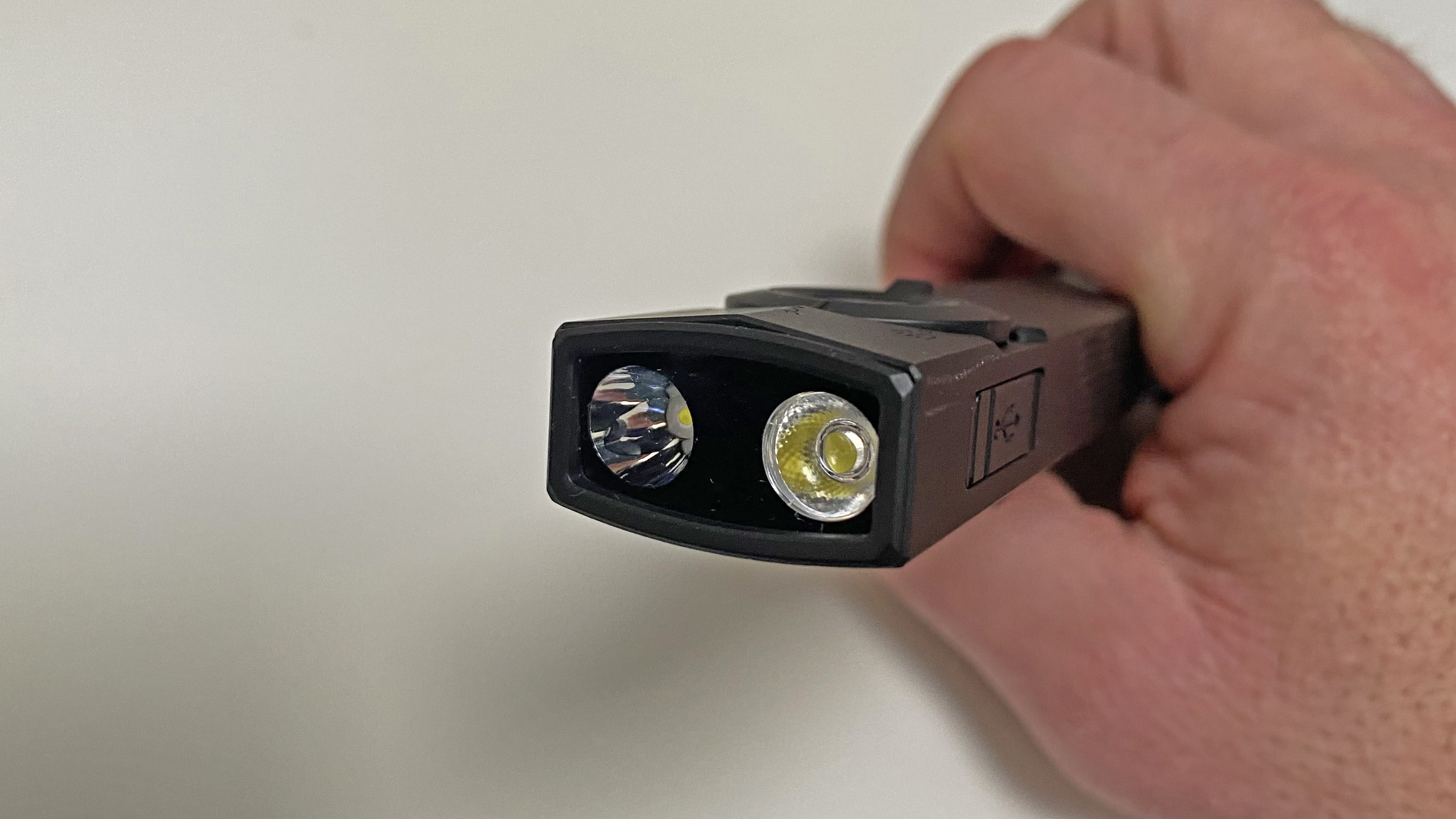 Showing the bulbs on the Olight ArkPro