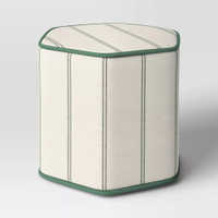 Lydia Stripe Hexagon Outdoor Patio Poufs Green/Off-White| was $100 now $70 at Target