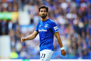 Everton and Portugal star Andre Gomes in Premier League action