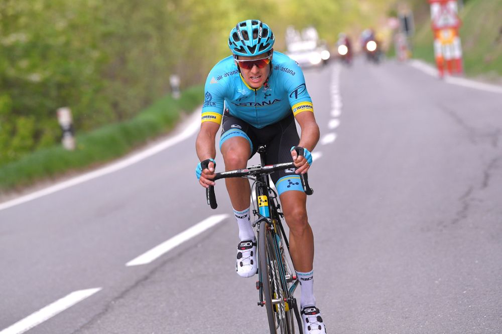 Jakob Fuglsang rides to victory during stage 4 in Romandie